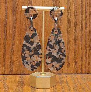 Lightweight Animal Print Geometric Drop Dangle Earrings 3.5" Posts Acrylic